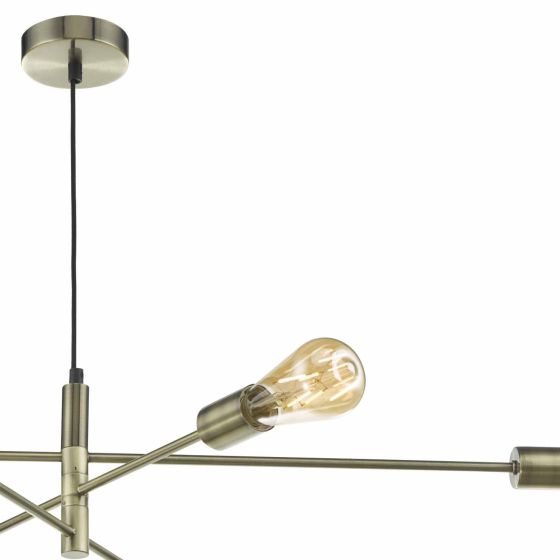 Där Lighting Alana 6 Light Pendant Antique Brass