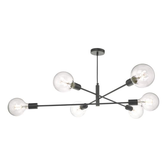 där lighting Alana 6 Light Pendant Black