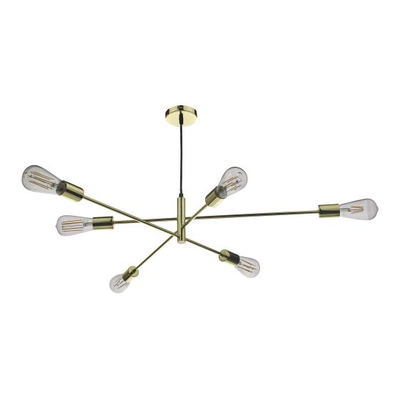 Där Lighting Alana 6 Light Pendant Polished Gold