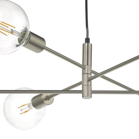 Där Lighting Alana 6 Light Pendant Satin Chrome