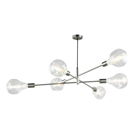 där lighting Alana 6 Light Pendant Satin Chrome