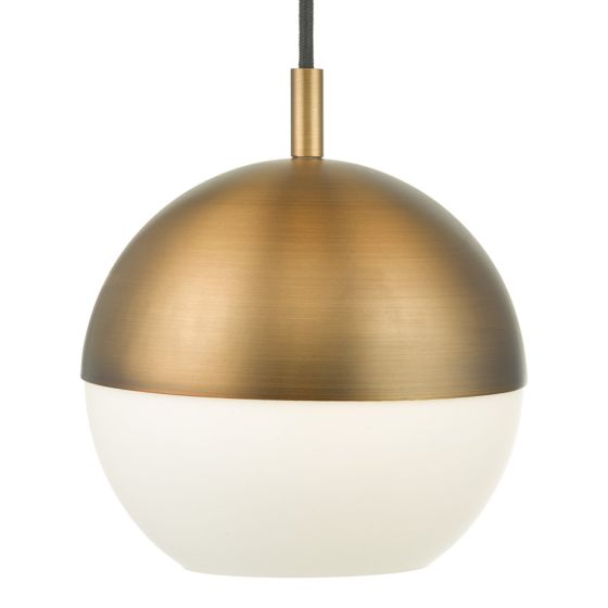 Där Lighting Andre Pendant Aged Brass Opal Glass