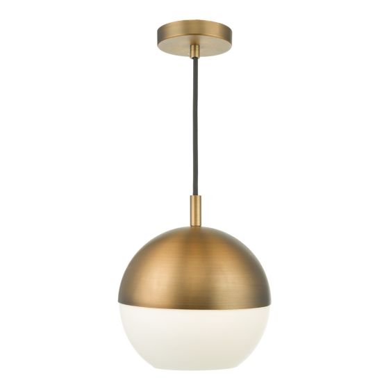 där lighting Andre Pendant Aged Brass Opal Glass