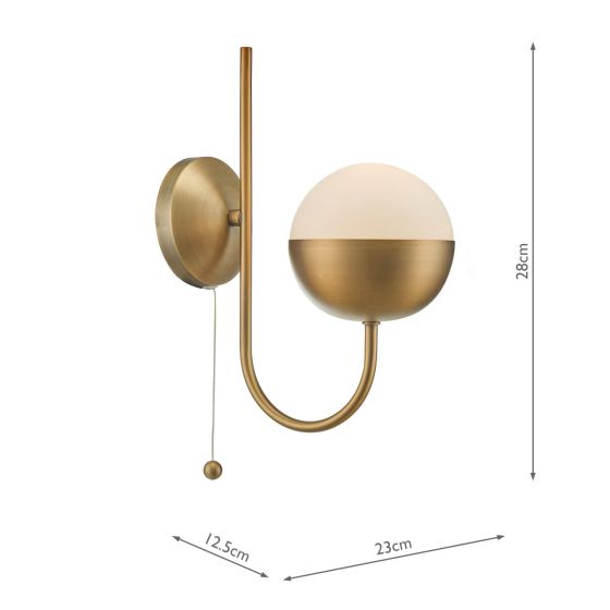 Där Lighting Andre Wall Light Aged Brass