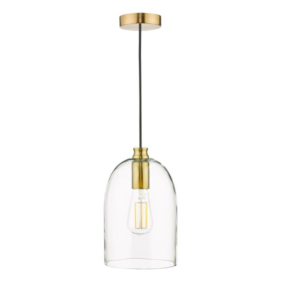 Där Lighting Archie Pendant Satin Bronze Glass
