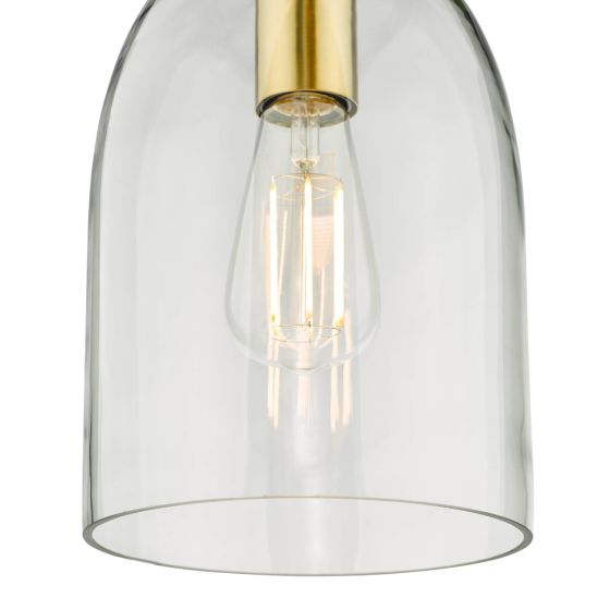 Där Lighting Archie Pendant Satin Bronze Glass