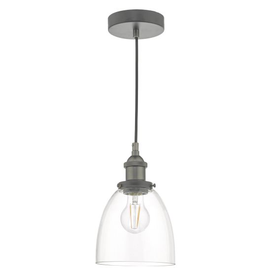 Där Lighting Arvin Pendant Antique Chrome & Glass