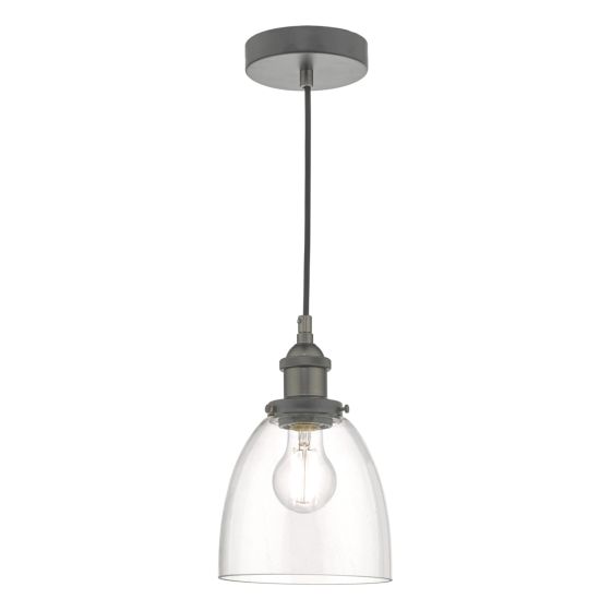 Där Lighting Arvin Pendant Antique Chrome & Glass