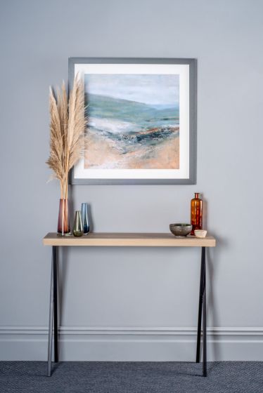 Där Lighting Aston Console Table Oak Style Effect