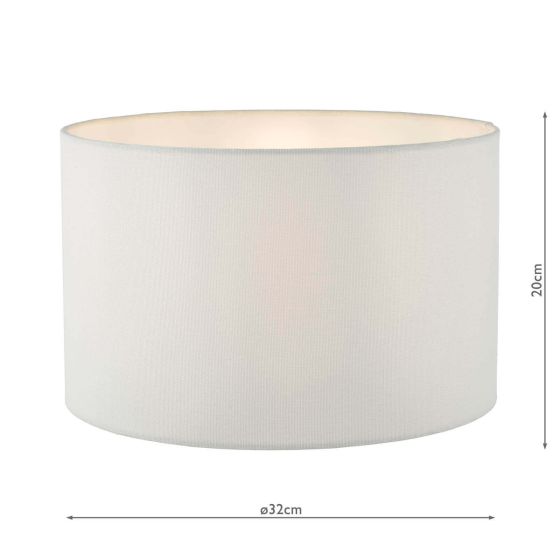 Där Lighting Bidelia White Linen Drum Shade 32cm