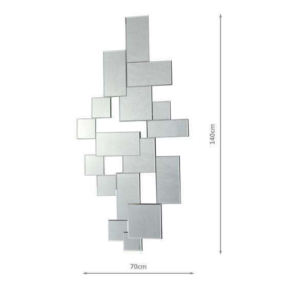 Där Lighting Block Rectangle Mirror 140 X 70cm