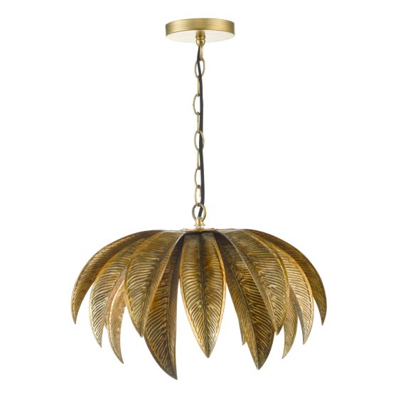 där lighting Cara 1 Light Pendant Antique Gold