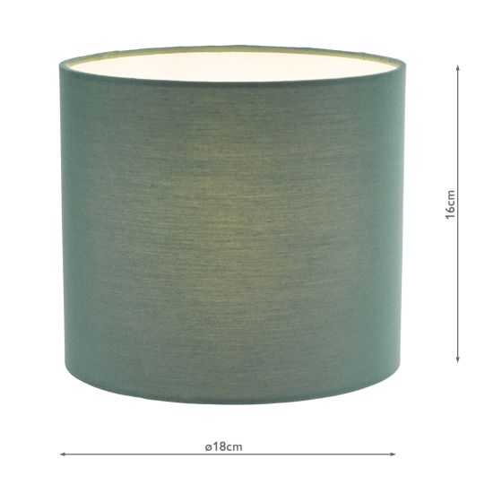 Där Lighting Chloris Green Cotton Drum Shade 18cm