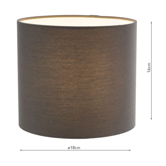 Där Lighting Chloris Grey Cotton Drum Shade 18cm