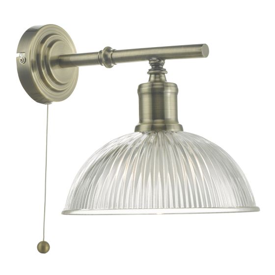 Där Lighting Dara Wall Light Antique Brass & Glass