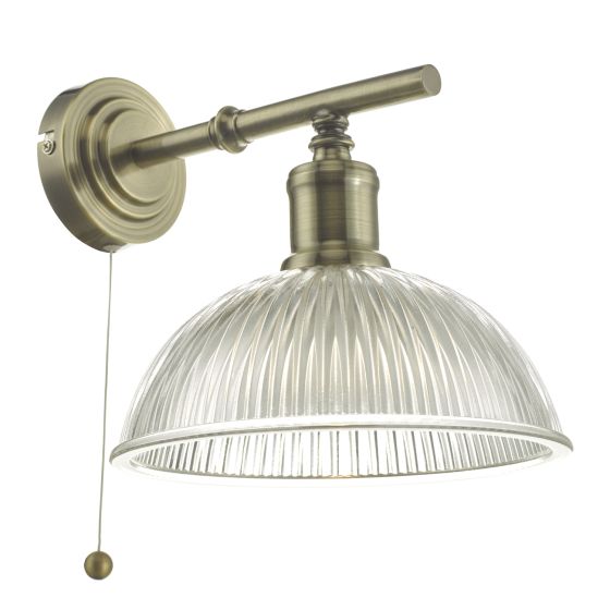 Där Lighting Dara Wall Light Antique Brass & Glass