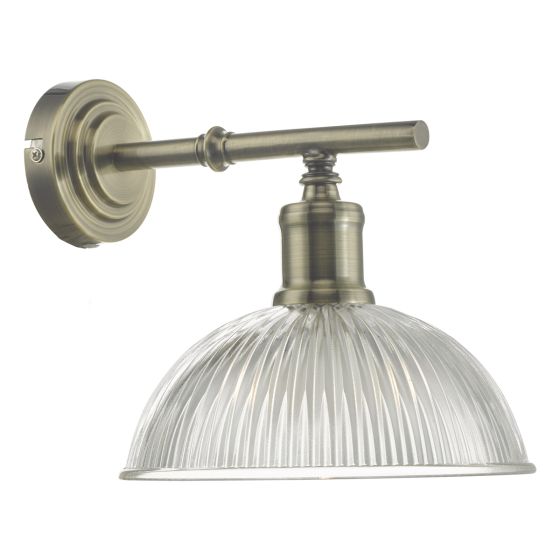 där lighting Dara Wall Light Antique Brass & Glass