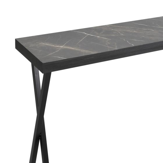 Där Lighting Data Console Table Dark Marble Effect