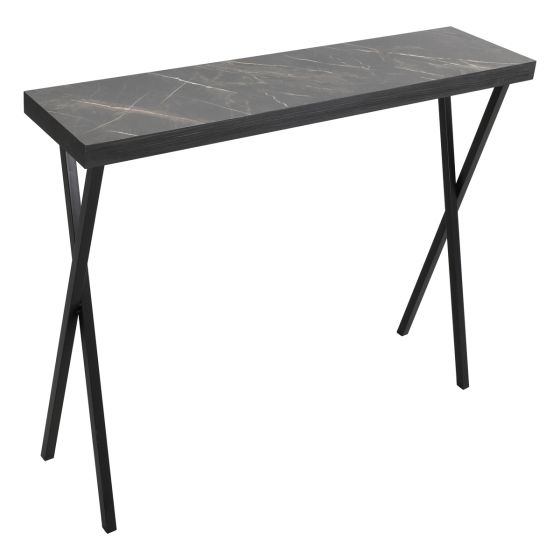 där lighting Data Console Table Dark Marble Effect