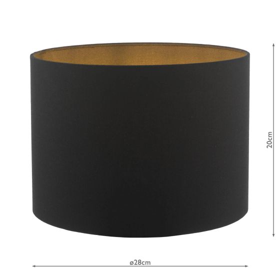 Där Lighting Discus Black Cotton Mix Drum Shade