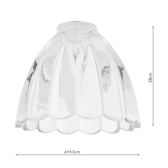 Där Lighting Easy Fit Scalloped Bell Glass Shade