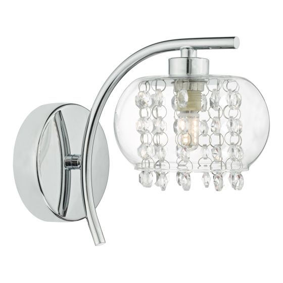Där Lighting Elma Wall Light Polished Chrome & Glass