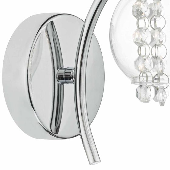 där lighting Elma Wall Light Polished Chrome & Glass