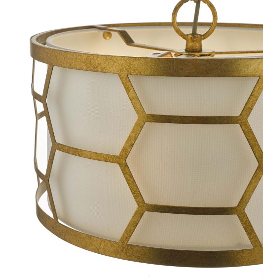 Där Lighting EPSTEIN 3LT PENDANT GOLD IVORY