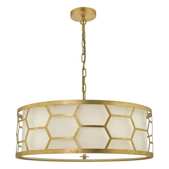 där lighting EPSTEIN 4LT PENDANT GOLD IVORY