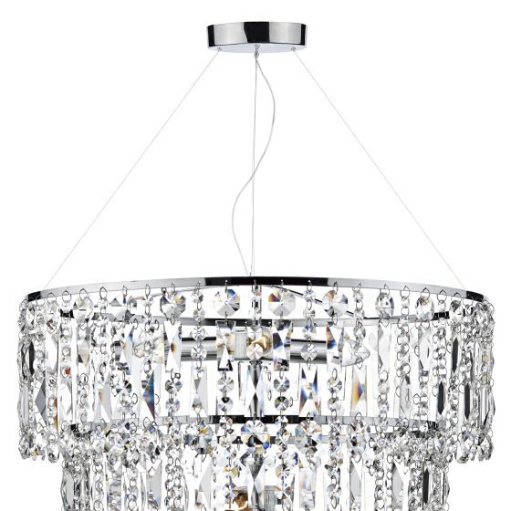 Där Lighting Escala 6 Light Round Crystal Pendant