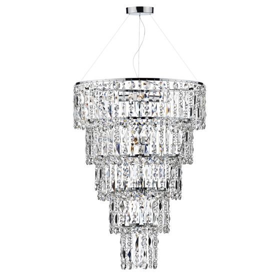Där Lighting Escala 6 Light Round Crystal Pendant