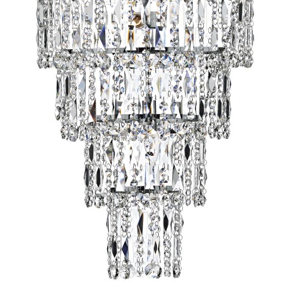 där lighting Escala 6 Light Round Crystal Pendant