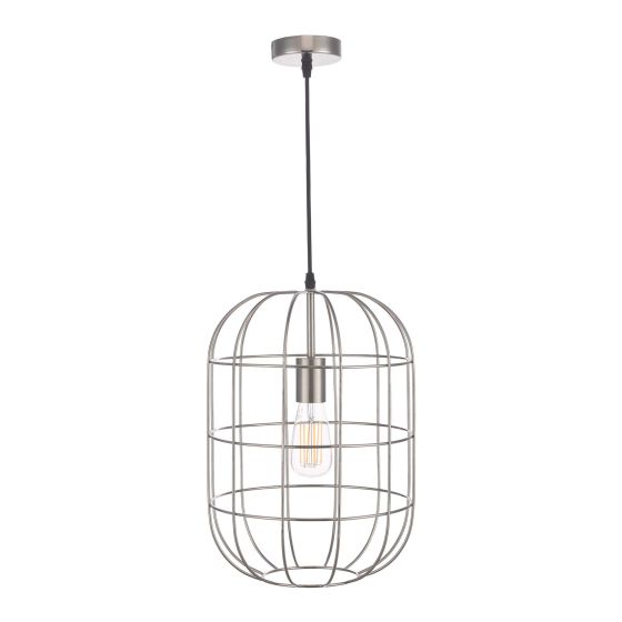 Där Lighting Eudora 1 Light Pendant Satin Nickel