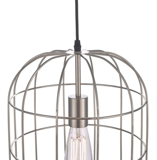 Där Lighting Eudora 1 Light Pendant Satin Nickel