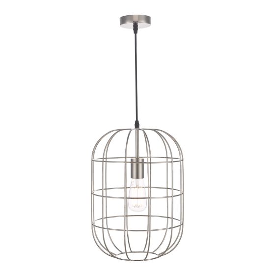 där lighting Eudora 1 Light Pendant Satin Nickel