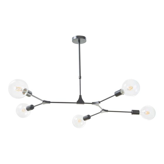 Där Lighting Euphemia 5 Light Pendant Black
