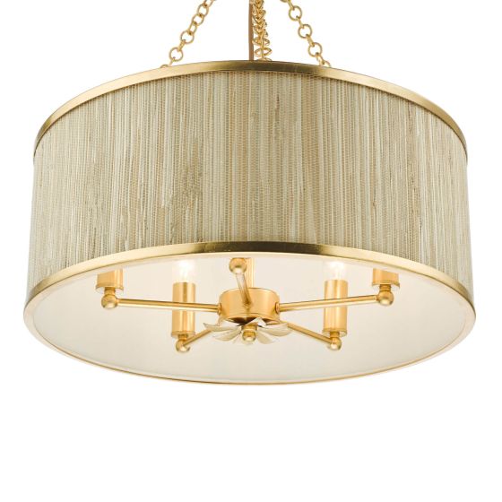 Där Lighting Fenella 5 Light Pendant Gold Leaf