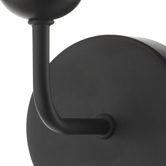 Där Lighting Feya Wall Light Matt Black Opal Glass