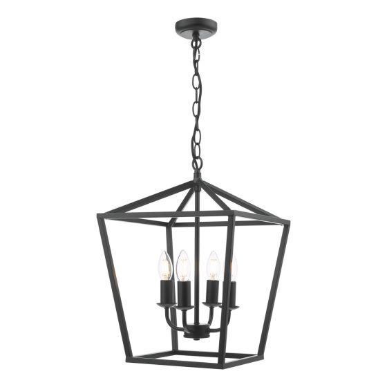 Där Lighting Fionn 4 Light Pendant Matt Black