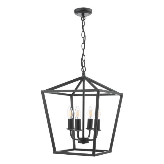 Där Lighting Fionn 4 Light Pendant Matt Black