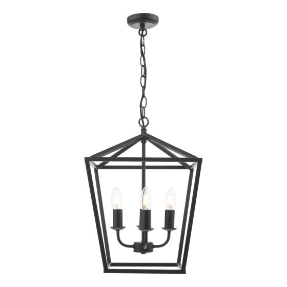 där lighting Fionn 4 Light Pendant Matt Black
