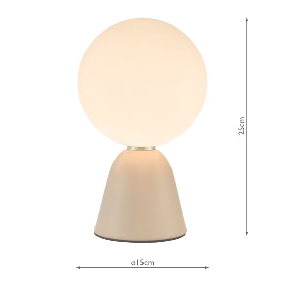 Där Lighting Francesca Table Lamp Pink Opal Glass
