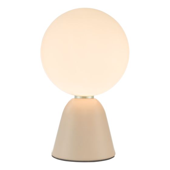 där lighting Francesca Table Lamp Pink Opal Glass