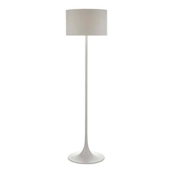 Där Lighting Funchal Floor Lamp Grey With Shade