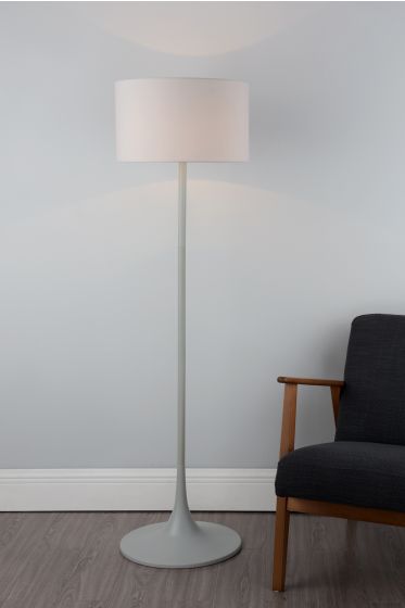 Där Lighting Funchal Floor Lamp Grey With Shade