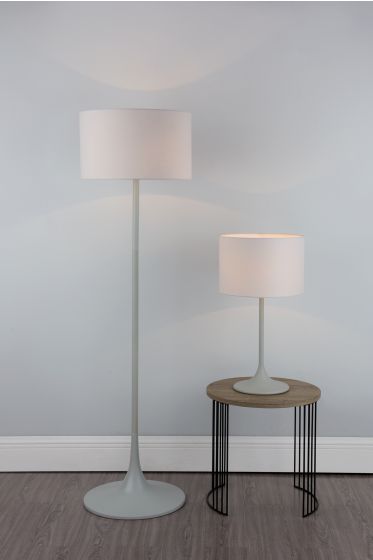 Där Lighting Funchal Floor Lamp Grey With Shade