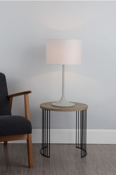Där Lighting Funchal Table Lamp Grey With Shade