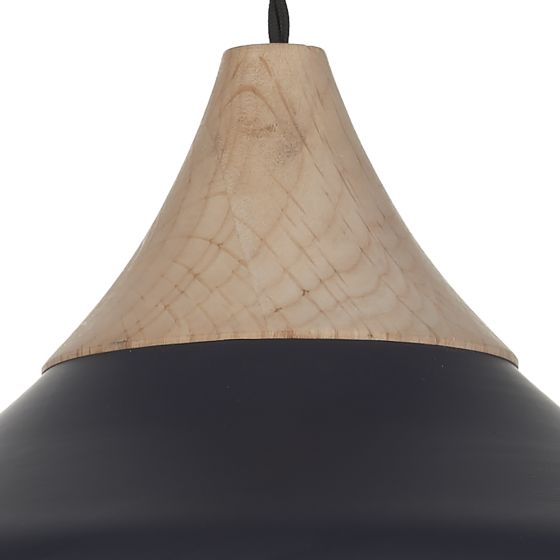 Där Lighting Gaucho 1 Light Pendant Black