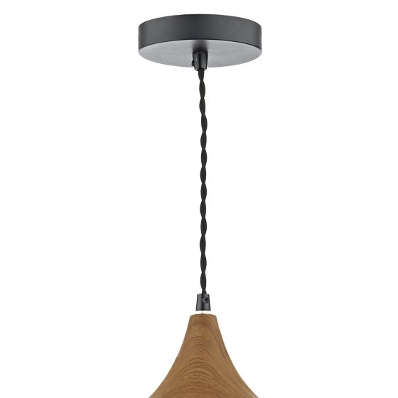 Där Lighting Gaucho 1 Light Pendant Black Large
