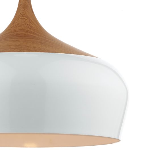 Där Lighting Gaucho 1 Light Pendant White Large